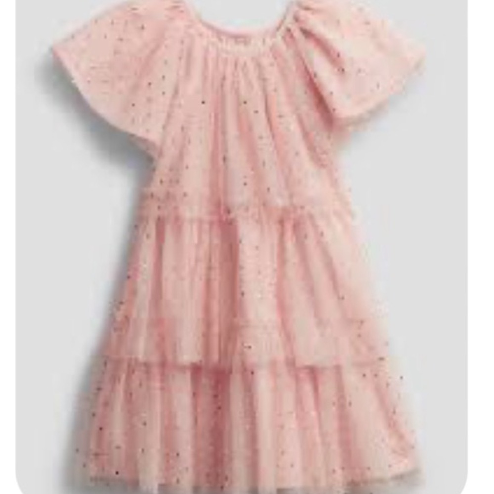 Gap gold glitter toddler tiered dress size 3T